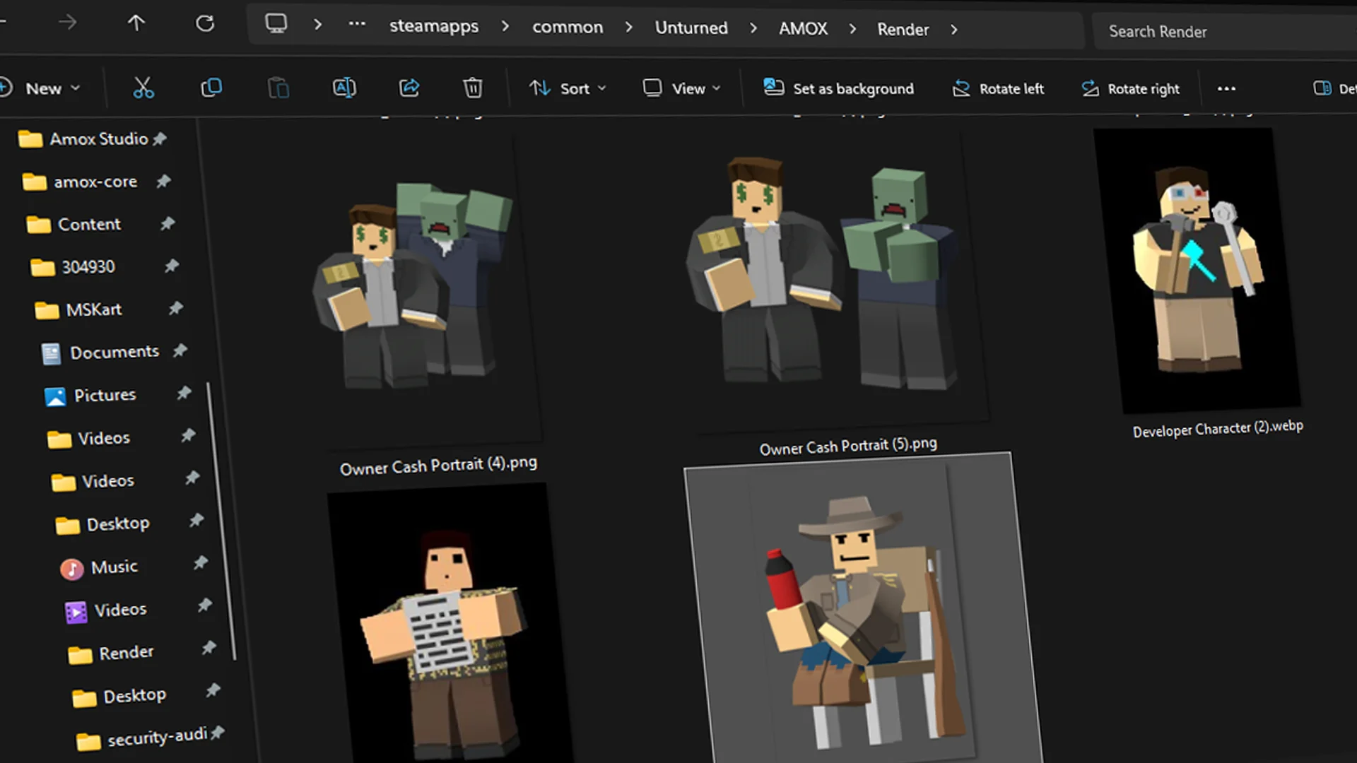 Check your renders folder